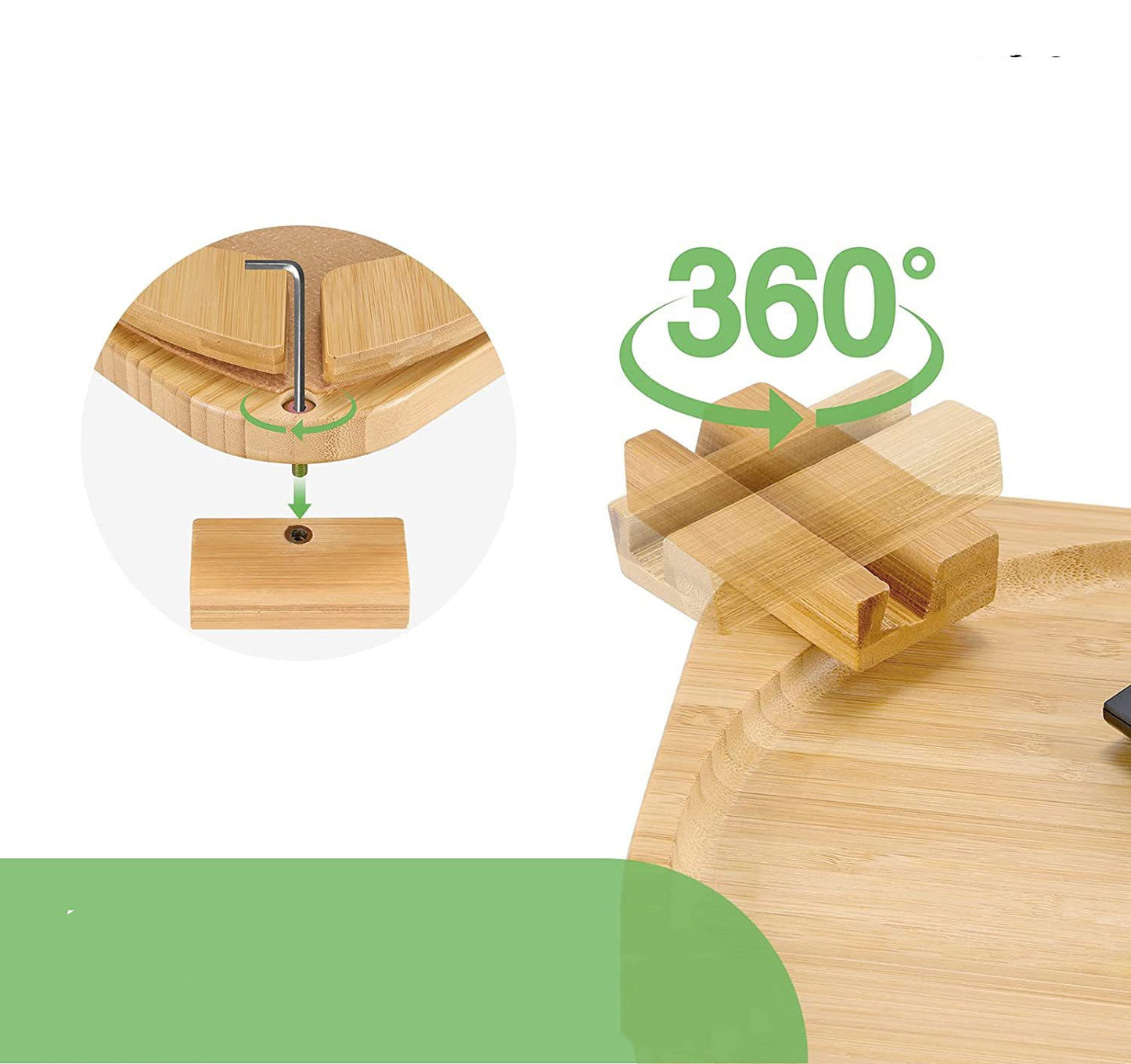 Sleek Bamboo Sofa Tray – Stylish & Spill-Proof Design